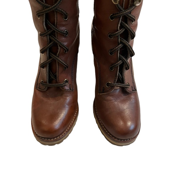 Chandlers 70’s Vintage Leather Knee High Boots Lace Up Granny Boots - Picture 8 of 16